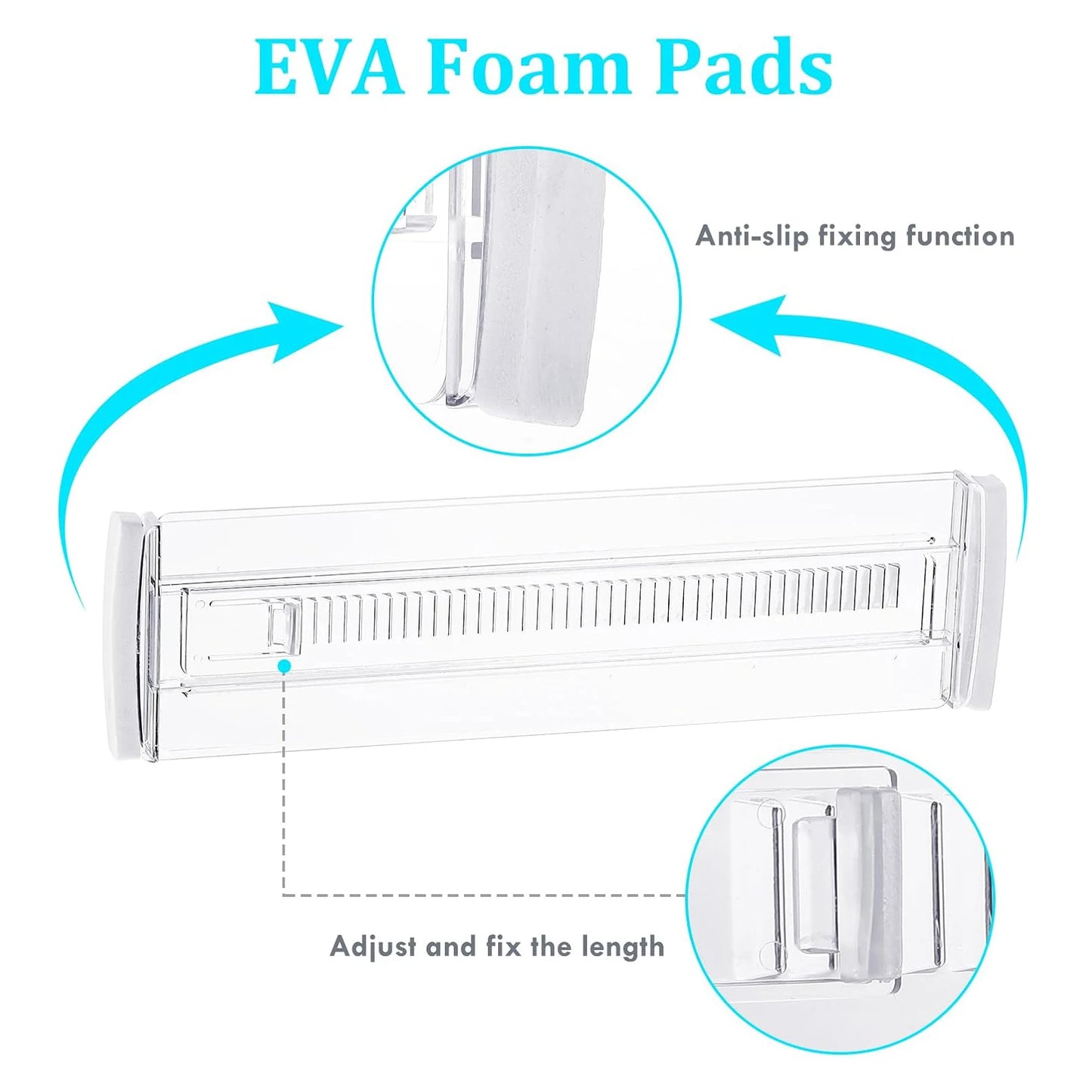 6/8/10/12-Pack Adjustable Drawer Organizers, Clear Expandable Dresser Organizers for Storing Clothes Kitchen Utensils